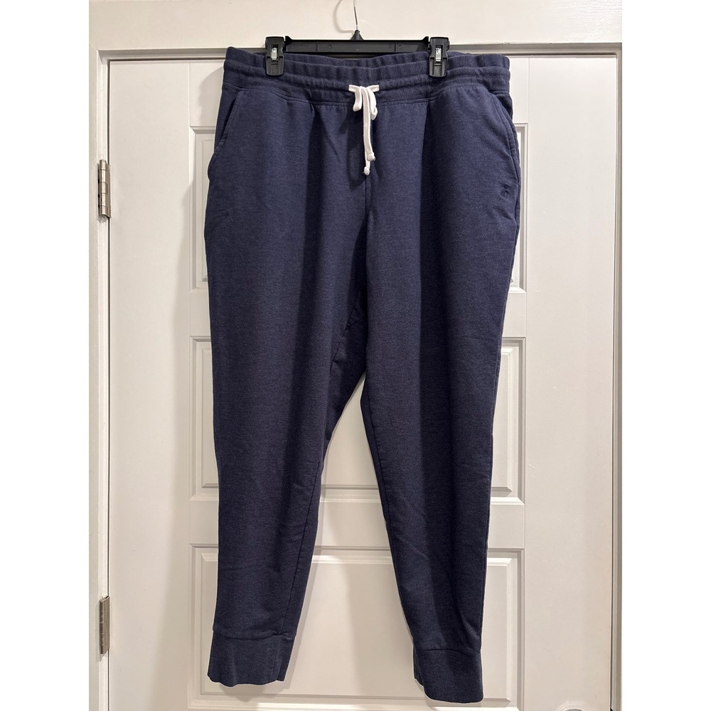 Jockey Mens XXL Heathered Navy Blue Organic Cotton Blend Jogger Lounge Pants